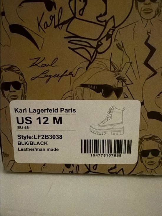 Karl Lagerfeld Black Combat Boots - Lace-Up Platform